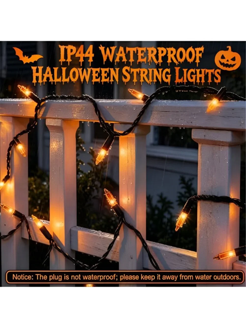 Orange Halloween Lights, 40FT 200 Count Mini String Lights,